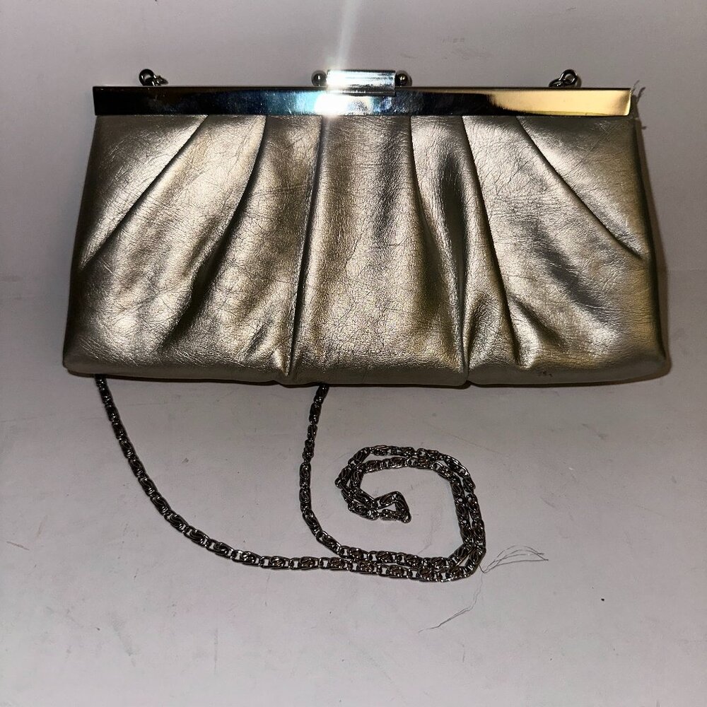 Gunne Sax Jessica McClintock Evening Bag Chain Vintage Cocktail Prom Gold